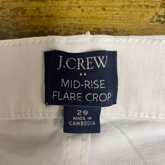 J. Crew Factory Flare Crop White Jean in Signature Stretch  Sz 29  BO933 - Picture 11 of 12